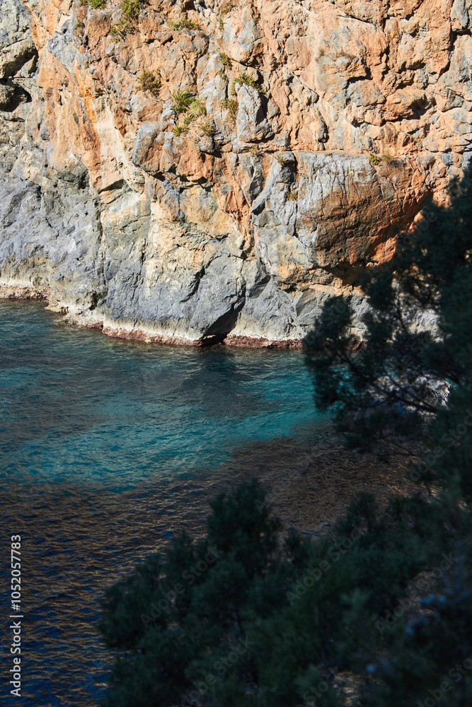 Fototapeta premium Italy sea cliff rocks sky 