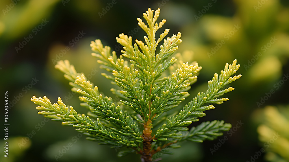 Detailed Study of Thuja Plicata Foliage with Captivating Textures and Light Effects