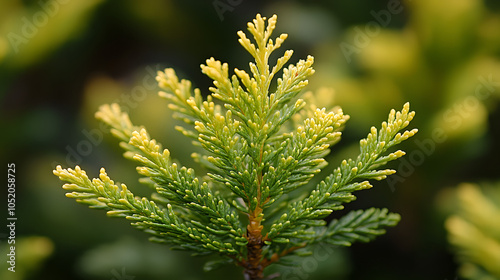 Detailed Study of Thuja Plicata Foliage with Captivating Textures and Light Effects