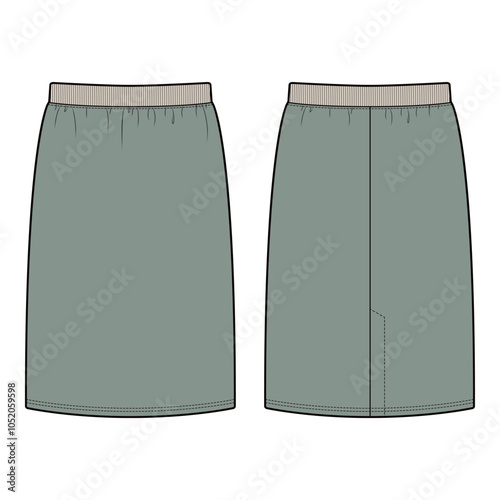 Vector illustration of formal trousers with a tailored fit, front crease, belt loops, and side pockets, ideal for fashion flats, apparel templates, and tech packs.

