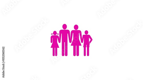 Wallpaper Mural Family peoples shape icon animation on white background Torontodigital.ca
