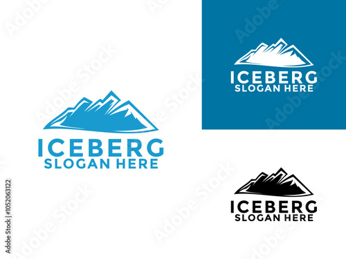 Iceberg logo design vector, Mountain Lake logo, Awesome Iceberg logo vector template