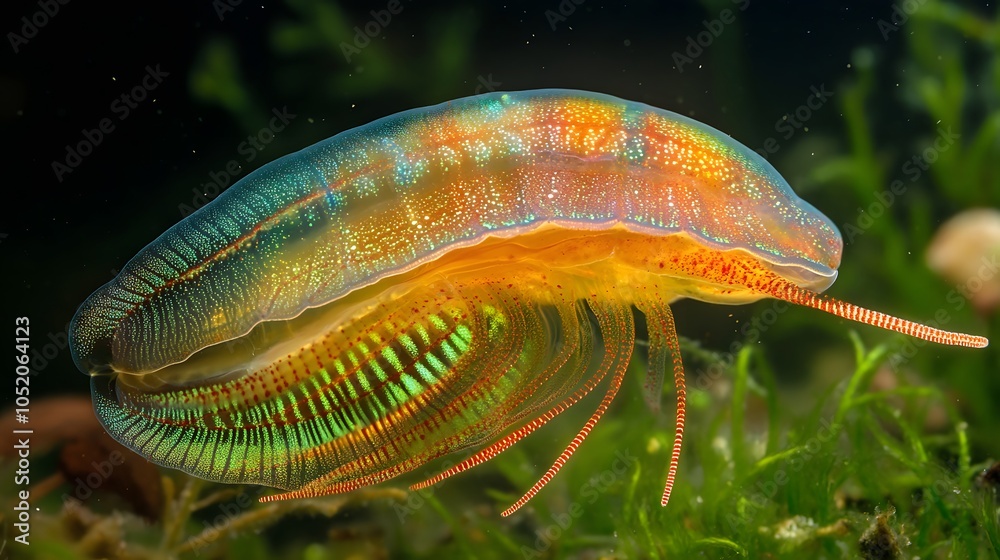Colorful aquatic creature in natural habitat Colorful aquatic creature in natural habitat
