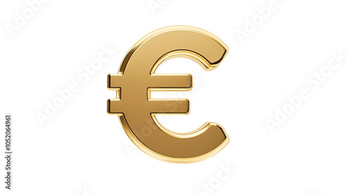 Euro Sign Infographic Icon Golden, isolated on white transparent background, png.....