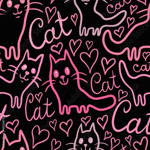 seamless pattern with cats