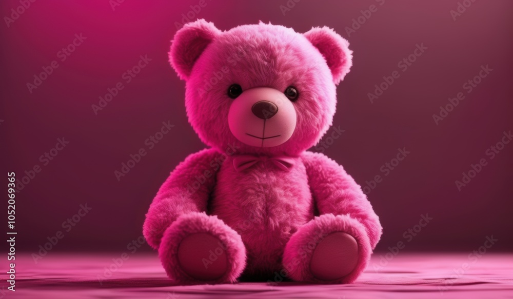 Fototapeta premium a teddy bear with pink ribbon generate by ai