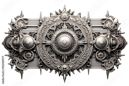 Ornate Silver Relic: Ancient Religious Symbols	