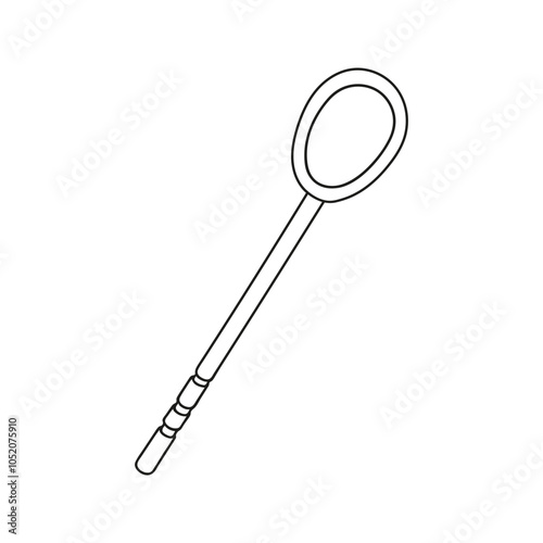 Wooden honey spoon, honey dipper wand. Hand drawn doodle illustration.