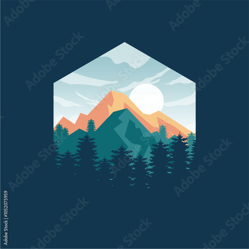 mountain landscape vector illustration