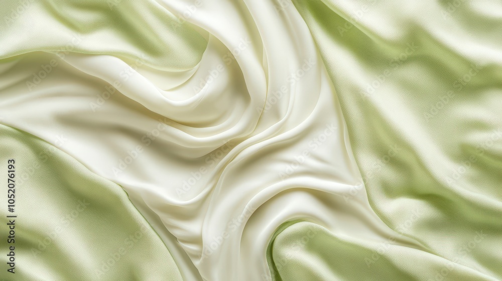 Obraz premium Pistachio and cream gradients with rippling textures: A Digital Background for Organic Beauty, Natural Wellness, and Eco-Luxury Brands in High Resolution.
