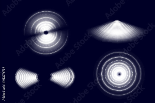 Wi-Fi light effect. Network connection symbol. Glowing blue internet signal. Vector.