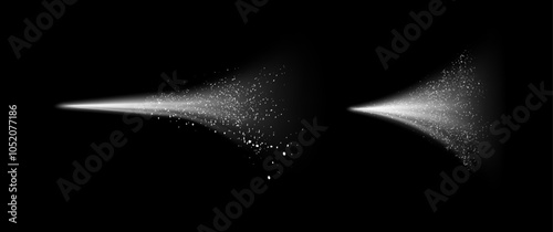 Mist or spray effect with water or liquid particles and drops, realistic dust steam. Vector isolated texture for cosmetics or cleaning detergents, atomizer of perfumes and deodorants haze