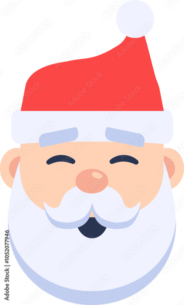 Santa Claus icon. Happy face. Cartoon style.