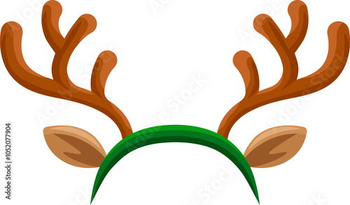 Hoop with deer antlers icon. Christmas decoration.