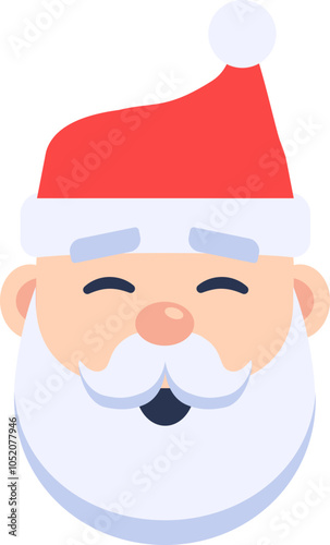Obraz na płótnie Santa Claus icon. Happy face. Cartoon style. w salonie
