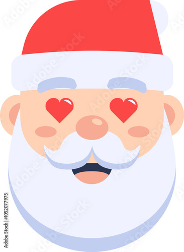 Obraz na płótnie Santa Claus icon. Enamored face. Cartoon style. w salonie
