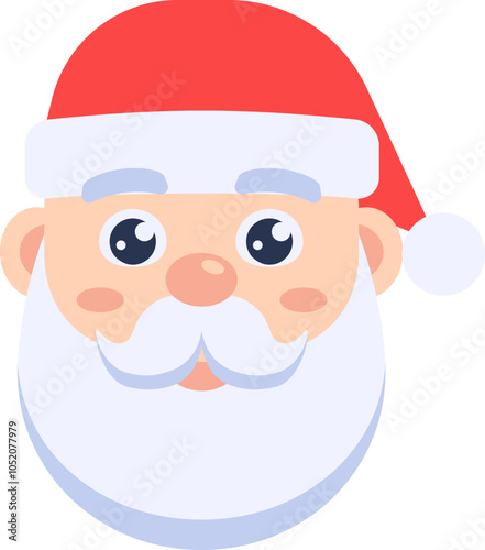 Obraz na płótnie Santa Claus icon. Touched face. Cartoon style. w salonie