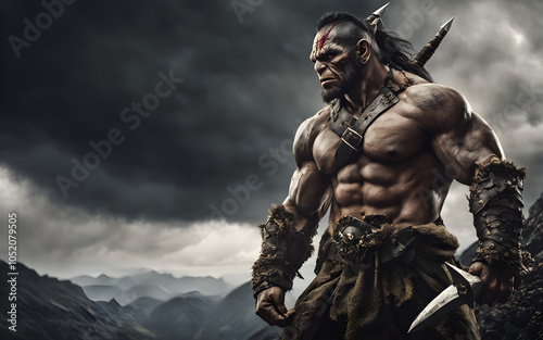 Fierce, battle-ready orc warrior