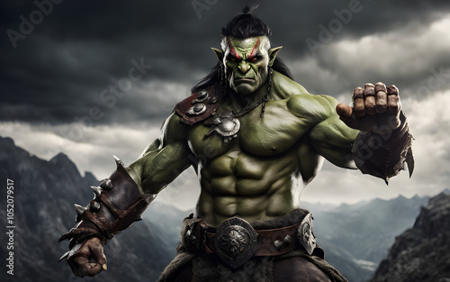 Fierce, battle-ready orc warrior