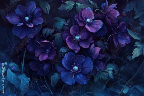 Nightshade Winter Aconite Poison Bouquet in Unique Artistic Style