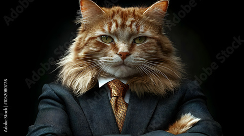 Cat in Suit Illustration