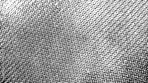 Intertwined black and white zigzag lines create a hypnotic optical illusion, forming a dynamic and visually stimulating pattern