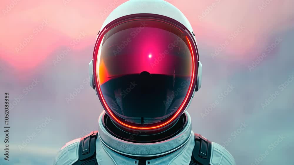 Futuristic Astronaut Helmet with LED Lights in Outer Space Styled ...