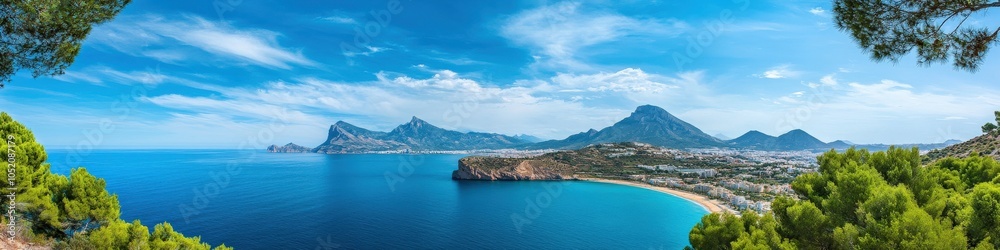 Obraz premium Panoramic View of Costa Blanca: Altea, Mediterranean Sea, Beaches, and Architecture