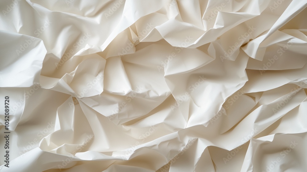 Scrambled tissue paper folds and crinkles, soft shadows, chaotic texture. AI generated Scrambled tissue paper folds and crinkles, soft shadows, chaotic texture. AI generated