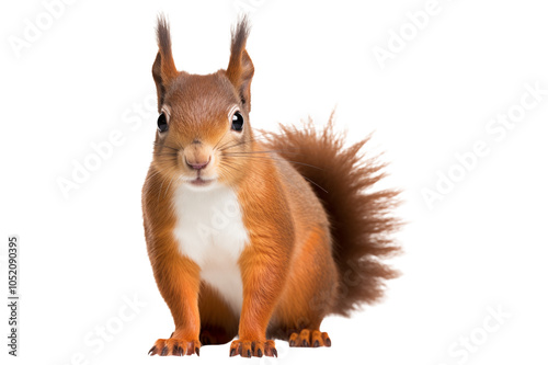 Cute squirrel isolated on a transparent background.