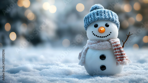 Smiling Snowman with Knitte...