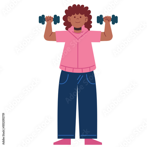 woman lifting dumbbells