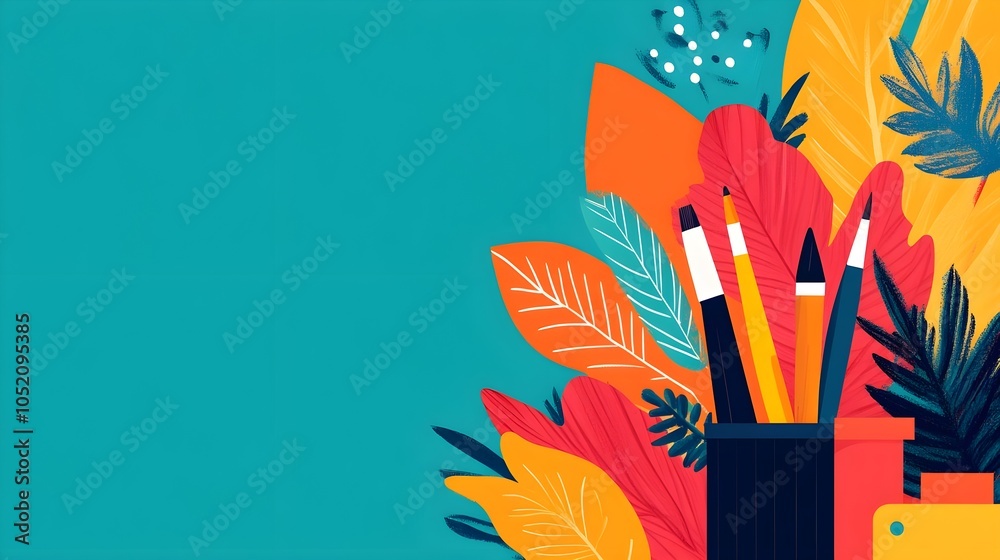 Naklejka premium Colorful Abstract Art Supplies