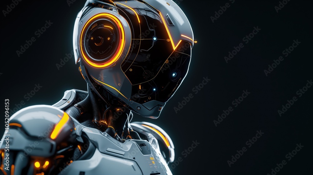 Portrait of a humanoid robot of the future
Portrait of a humanoid robot of the future