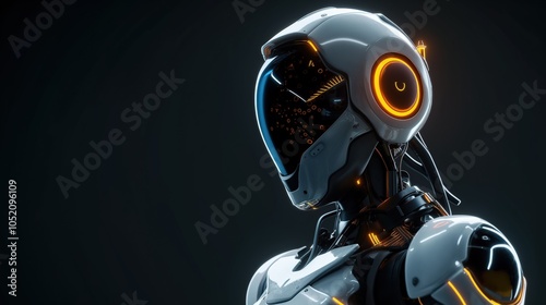 Portrait of a humanoid robot of the future	
