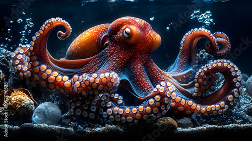 Octopus with Tentacles in W...