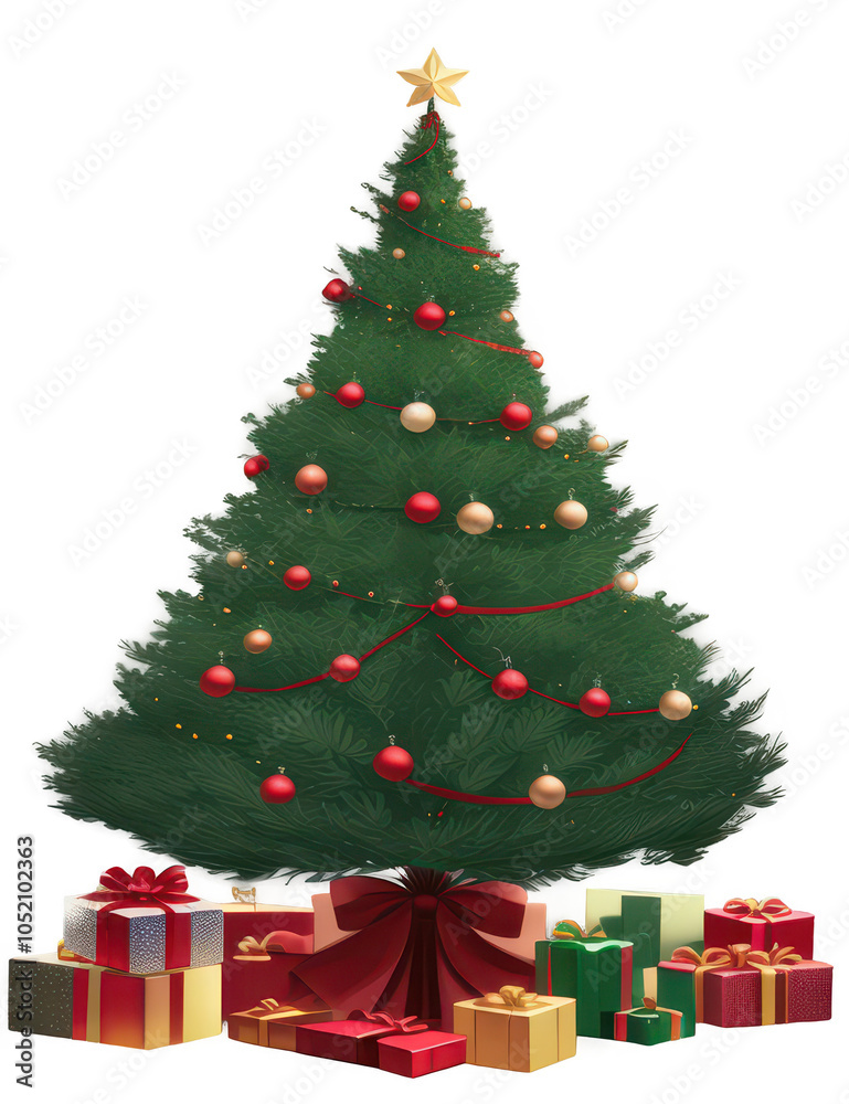 christmas tree with gift boxes on transparent background christmas tree with gift boxes on transparent background