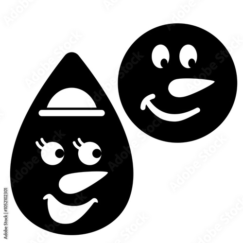 Face Snowman cutting. Template for earring