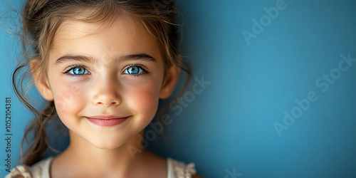 portrait of an white little girl with a smile