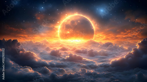 Celestial Glow: Abstract Ba...