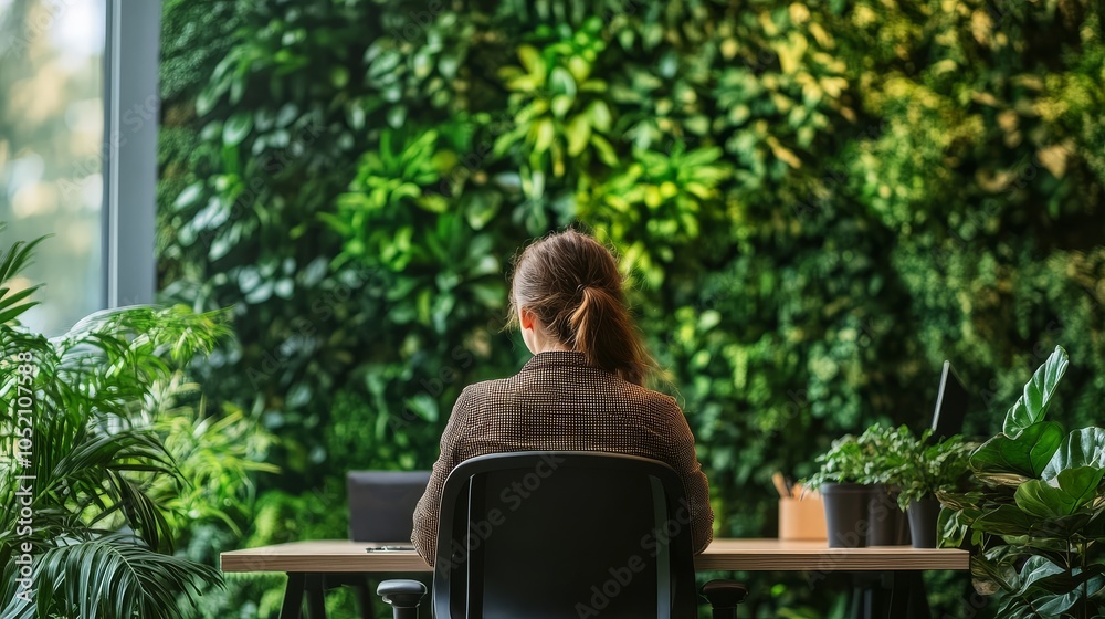 Fototapeta premium Tranquil office environment promoting mental health.