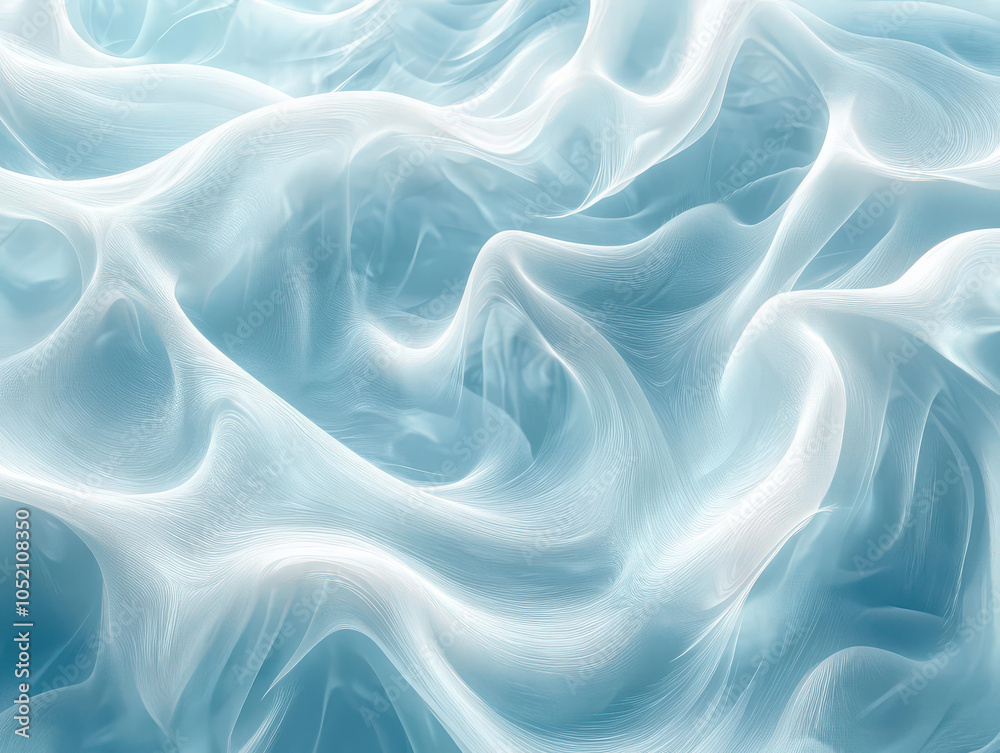 Fototapeta premium Abstract waves of ethereal light and soft textures create a serene, dream-like atmosphere.