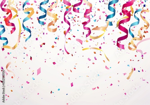 Vibrant Colorful Confetti Falling for Celebration and Party Design.