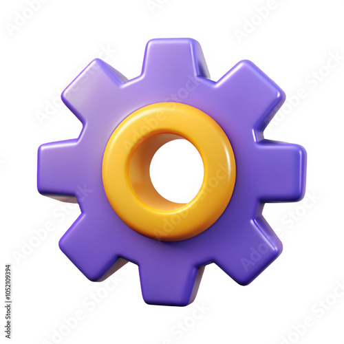 3d setting icon isolated on transparent background