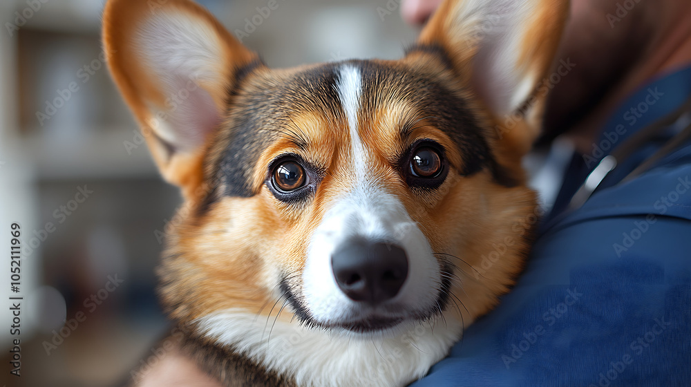 A Corgi Dog Held by the Neck of an Adult Male Doctor in a Veterinary Clinic, Showcasing Professional Pet Care, Trust, and Compassionate Animal Treatment
A Corgi Dog Held by the Neck of an Adult Male Doctor in a Veterinary Clinic, Showcasing Professional Pet Care, Trust, and Compassionate Animal Treatment