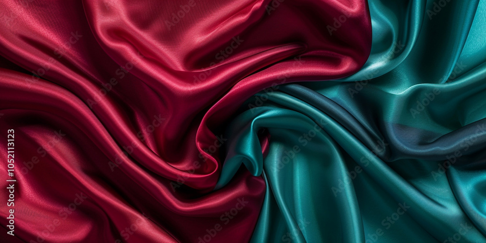 Vibrant Silk Textiles in Red and Blue