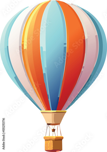 colorful hot air balloon vector isolated