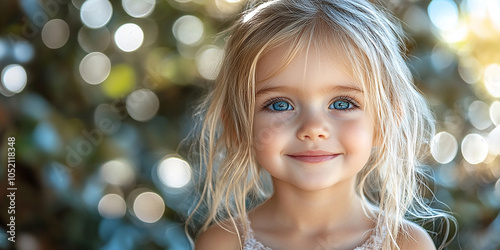 Portrait of a beautiful little girl looking at the camera