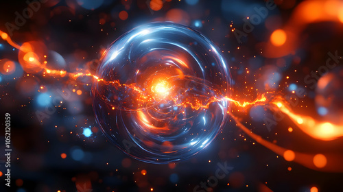 Abstract 3D Sphere with Bri...