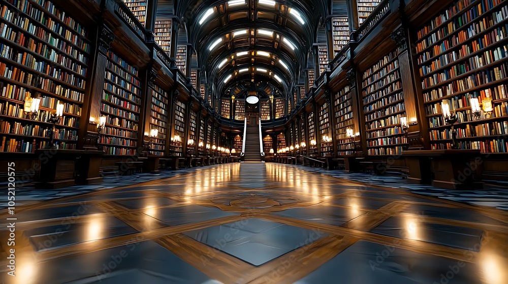 Fototapeta premium Grand Interior of an Old Fashioned Library